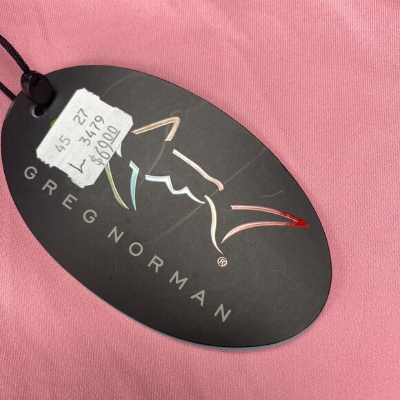 Greg Norman Polo Shirt Men's Large Pink Protek Micro Luxe Solid PlayDry Slit - Picture 2 of 16